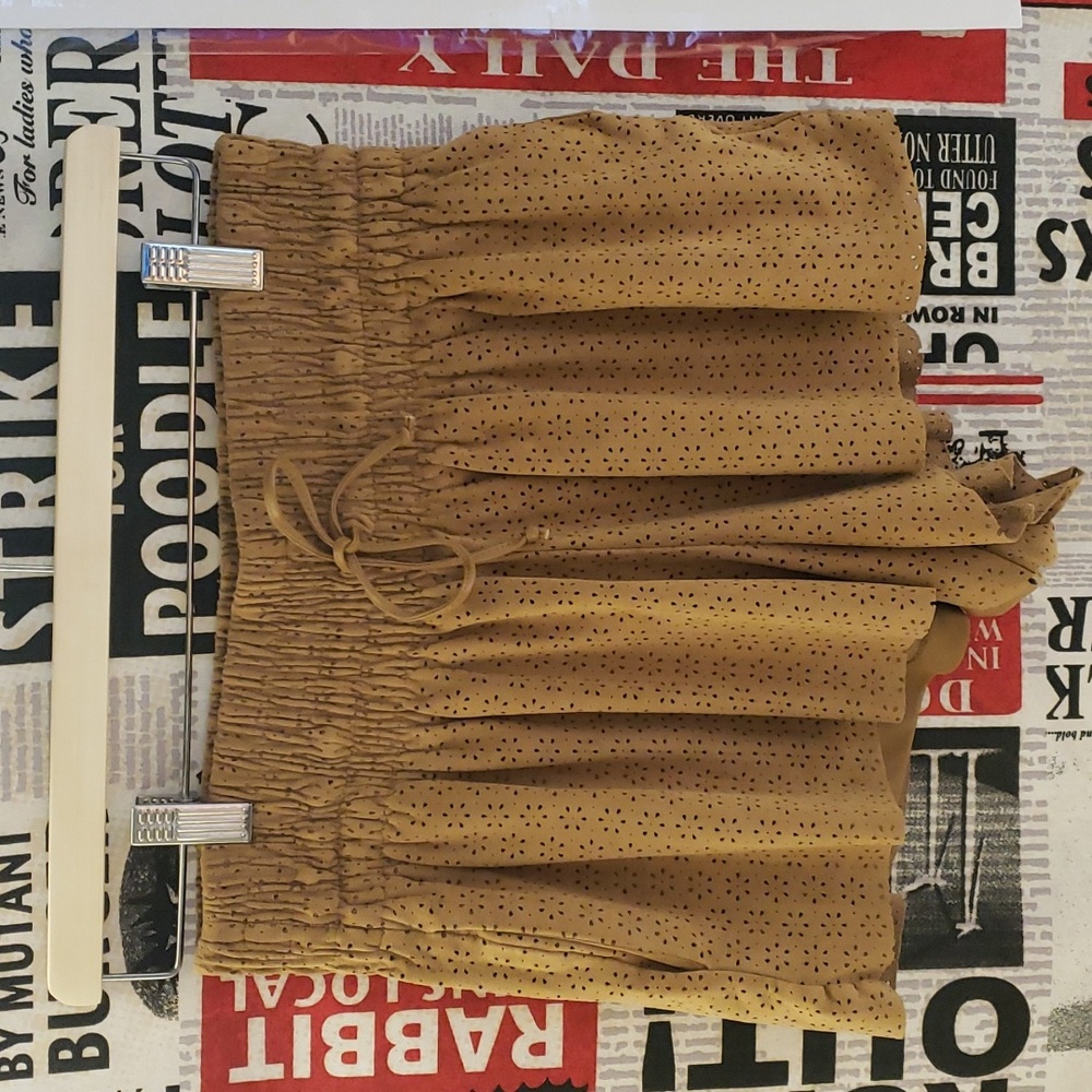 Faux suede skort